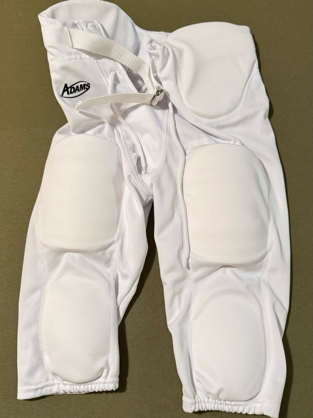 Adams White Youth Football Padded Practice Pant. Youth Medium.